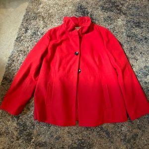 XL Ruffle Collar Pea Coat EUC